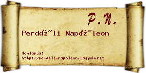 Perdéli Napóleon névjegykártya